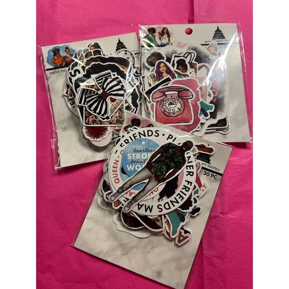 3 packs Die cut Vinyl Stickers‎ for Planners or sticker books